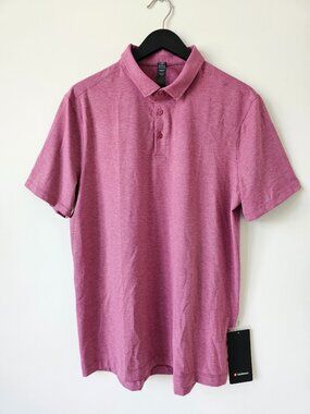 NWT LULULEMON HWAM Heathered Red Evolution Polo Top Shirt Men's XL